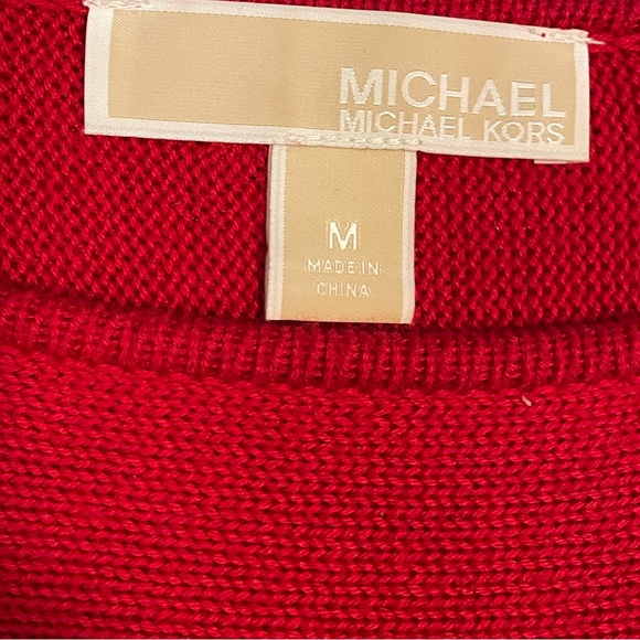 Michael Kors Red Sweater with Gold Zippers - Picture 7 of 8